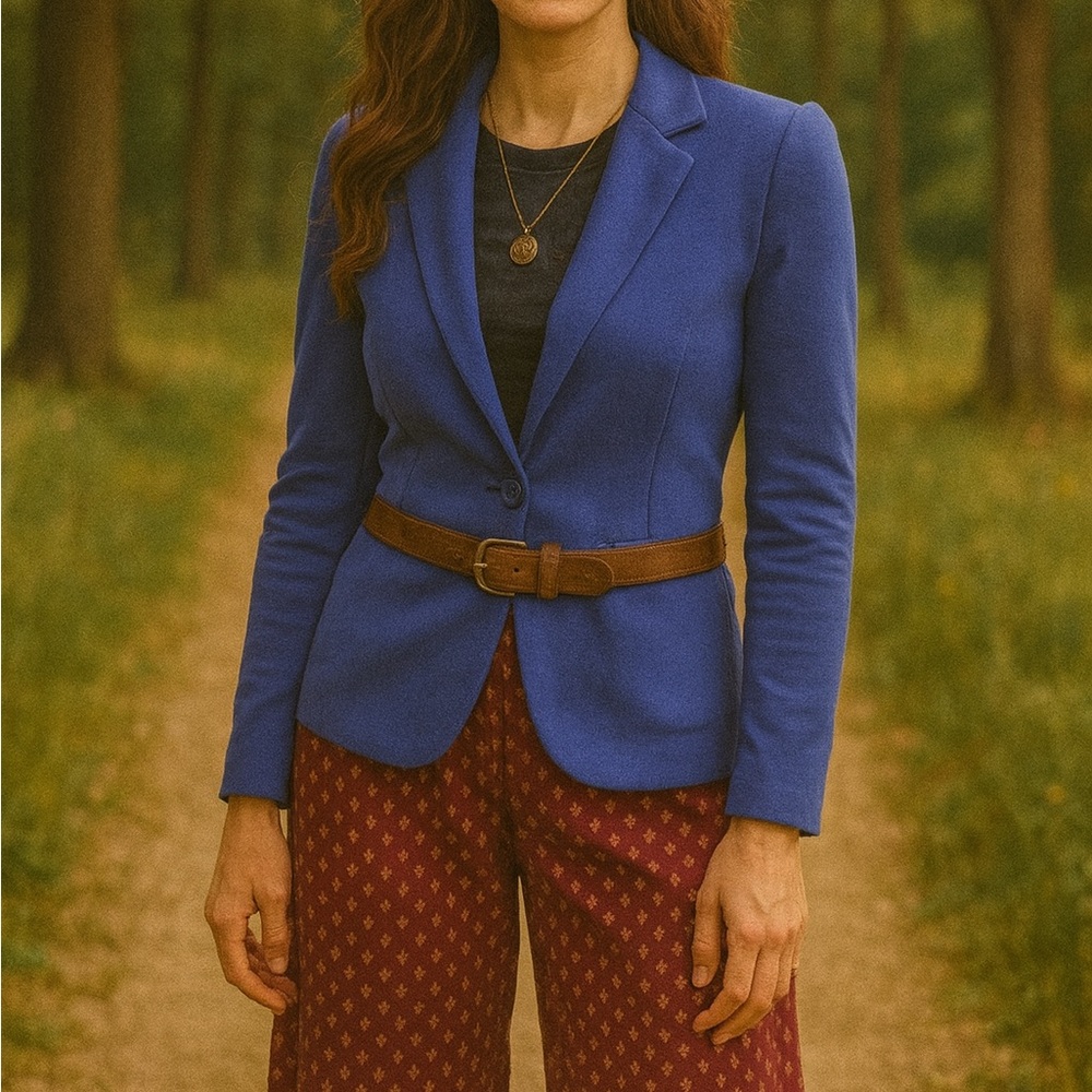 212 Collection Periwinkle Purple Fitted Lined Blazer Size 4